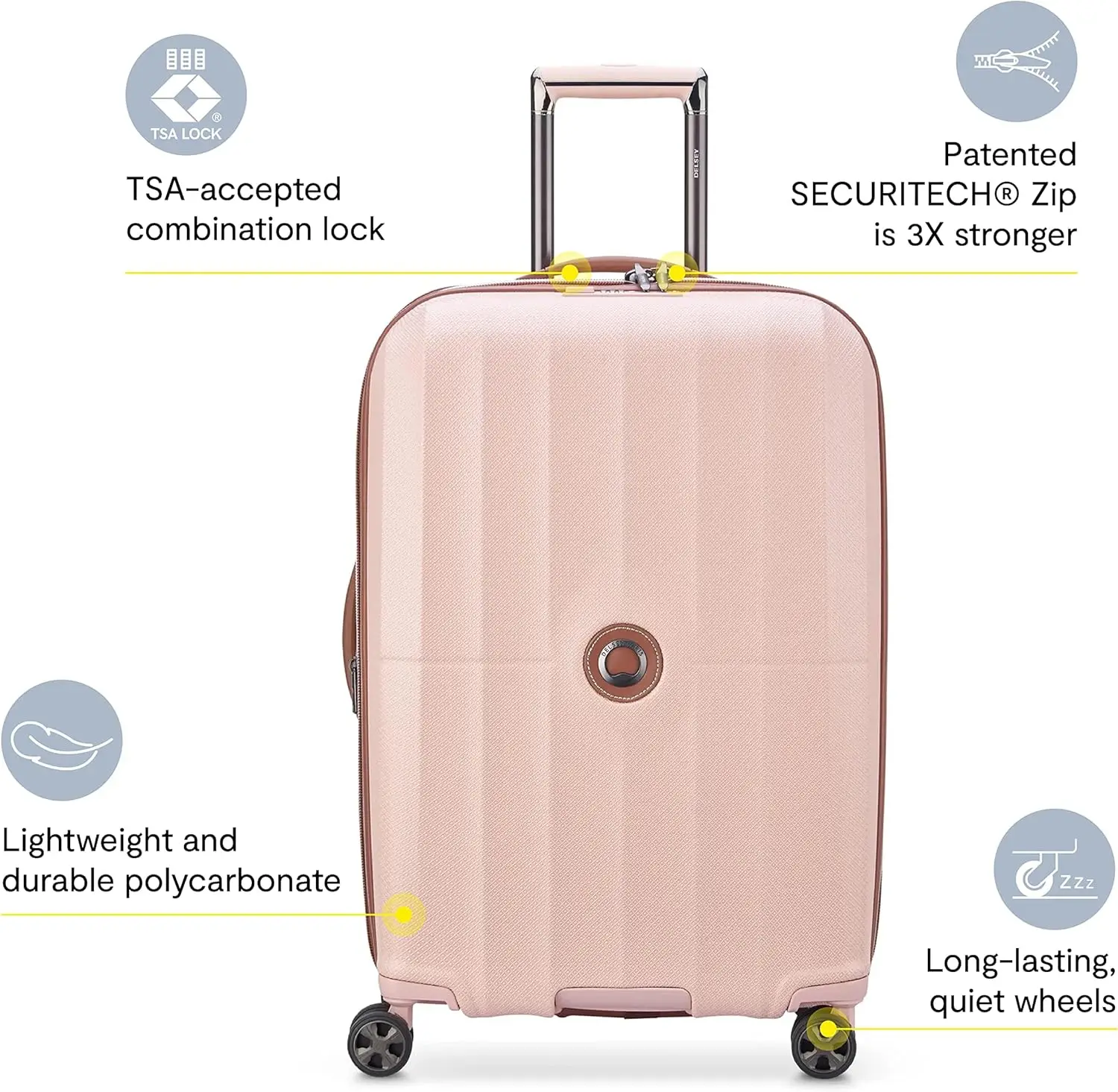 Paris St. Tropez Hardside Expandable Luggage with Spinner Wheels, Pink, 2-Piece Set (21/28)