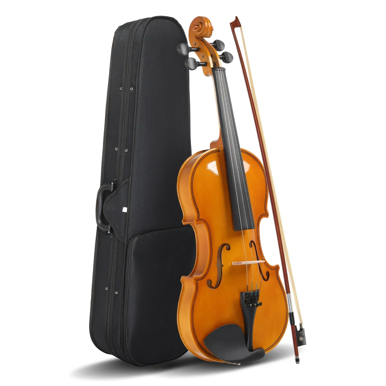 Full Size 4/4 Violin Set for Adults Beginners Students with Hard Case Violin Bow Shoulder Rest Rosin Extra Strings and Sordine