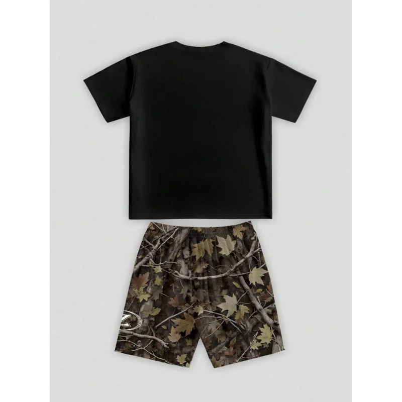 New Shirts and T-shirts Setup Men's Summer Man Sets Y2k Clothes Man 2 Piece Sets Sweat Men's Top and Bottom Mens Shorts Set Two