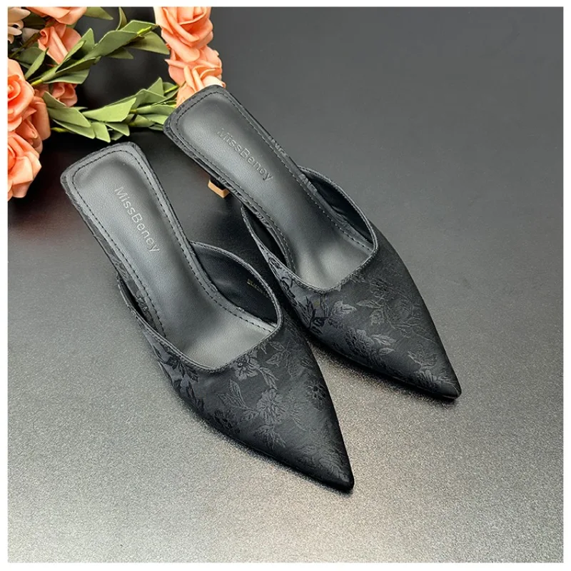 

Fashion Stiletto Slippers Women's Luxury Dress Women's Summer New Pointy Elegant Slippers Slingback Comfortable High-end