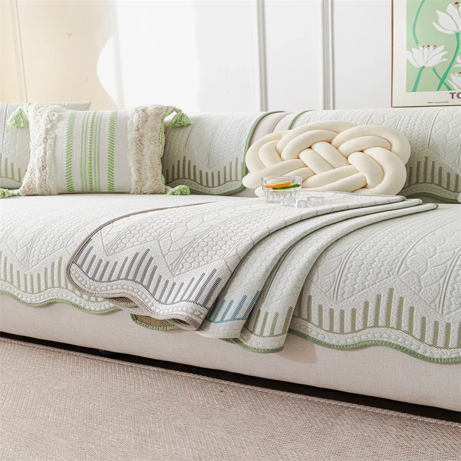 

Cotton Sofa Cushion Four Seasons Universal Pastoral Style Non-Slip Sofa Towel Back Towel Cover Cloth Sofa Cushion Full Set