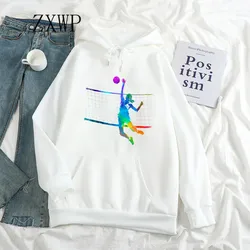 Volleyball Hoodie Women Printed Funny Aesthetic Hoodies Sweatshirt Winter Harajuku Tops Oversized Femlae Casual Clothes sudadera