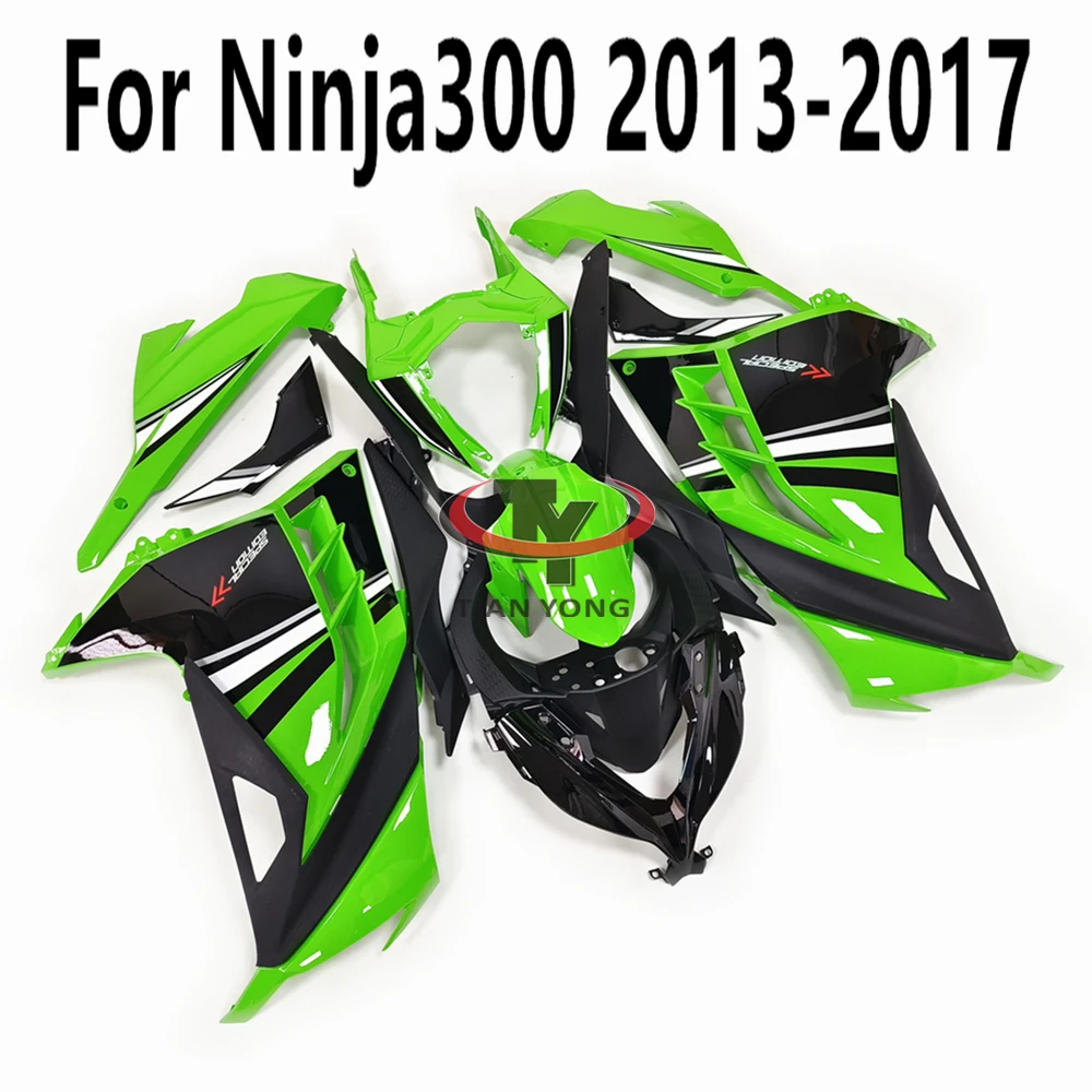 Bodywork Bright green black stripe print Cowling Full Fairing Kit For Ninja300 2013-2014-2015-2016-2017 Fit Ninja 300