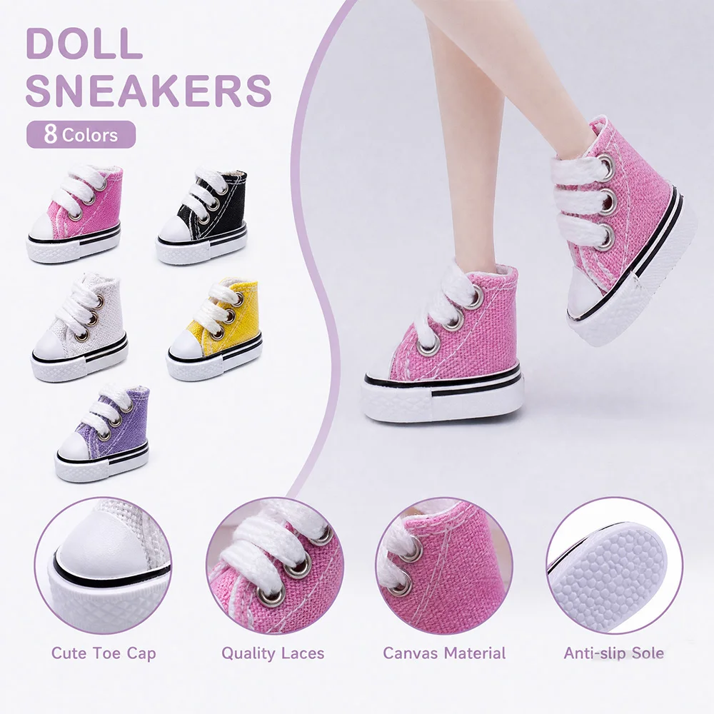 Doll Shoes 3.5CM Cute Mini Doll Shoes Denim Canvas Shoes For Doll For Toy For Doll Boots Dolls Sneakers Accessories