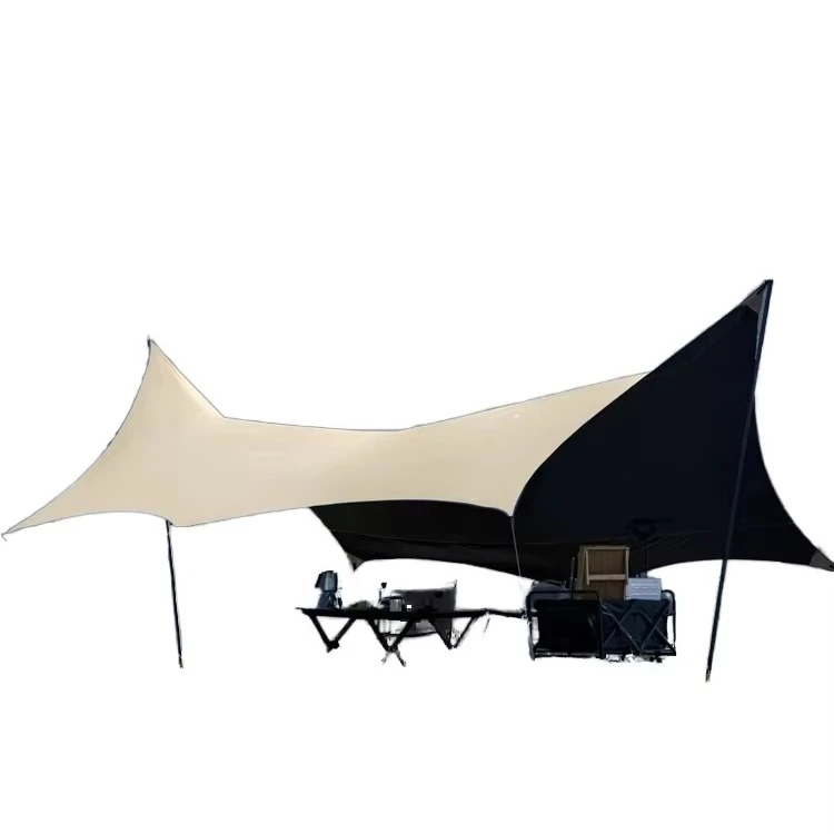 Waterproof Black Oxford Single Layer One Bedroom Extended Type Canopy Tent Outdoor Picnic Camping Equipment 3000mm Summer 3.5mm