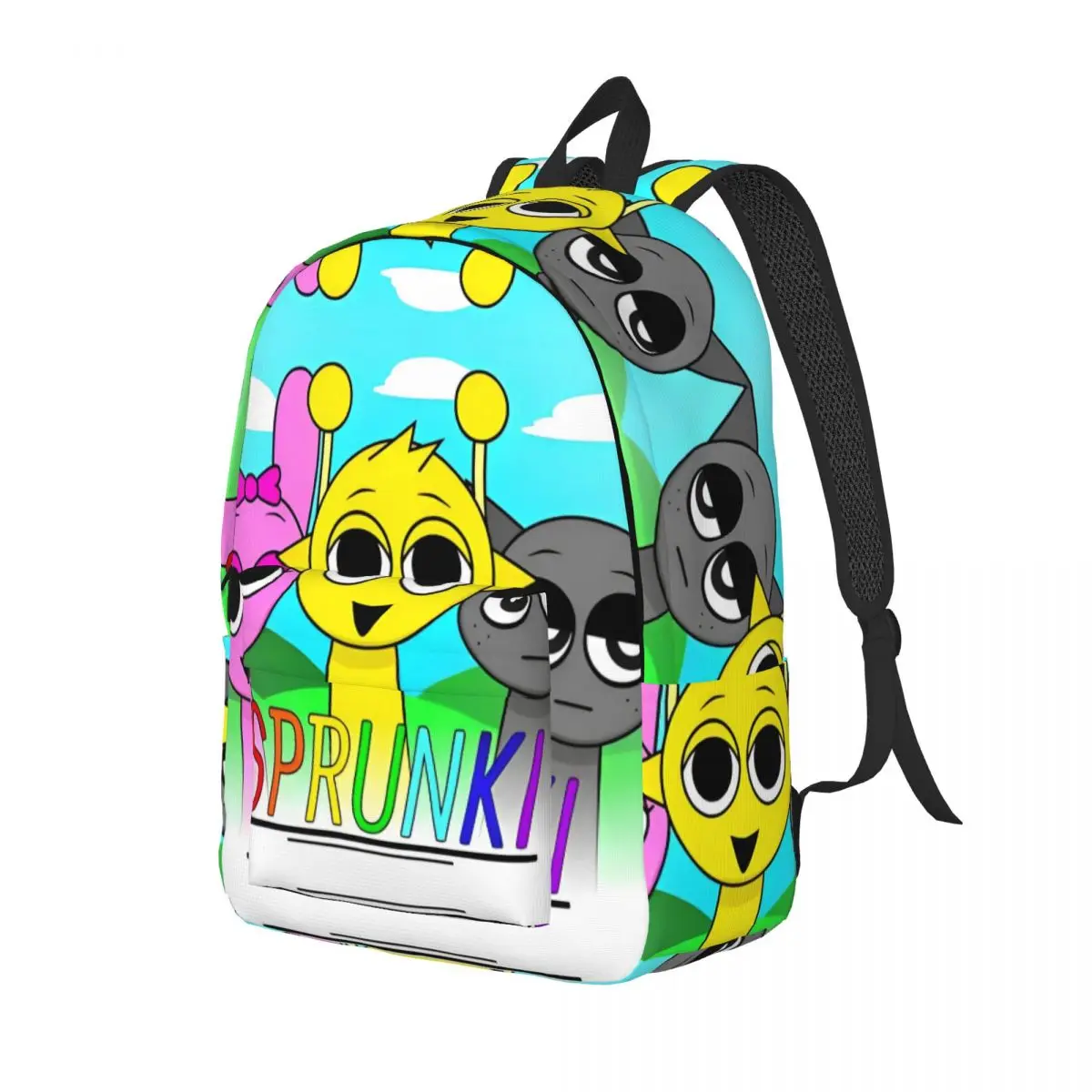 Incredibox Sprunki Fashion Backpack Sports High School Hiking Travel Funny Game Daypack for Men Women Laptop Canvas Bags