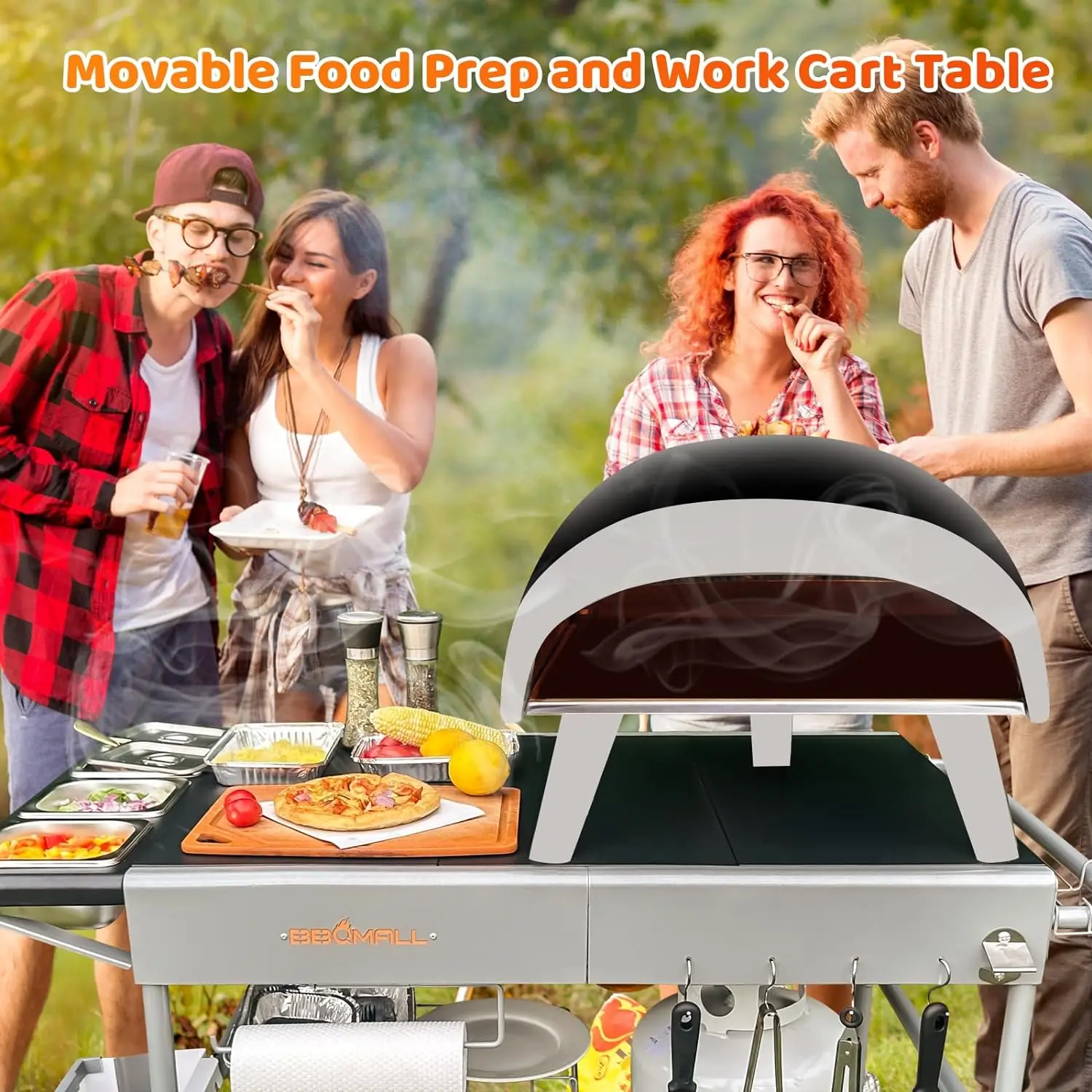 Imagem -04 - Pizza Forno Carrinho de Mesa para Outdoor Grill Alimentos Móveis e Prep Workcart Ooni Koda Karu Fyra 16 e 12 Pizza Topping Station