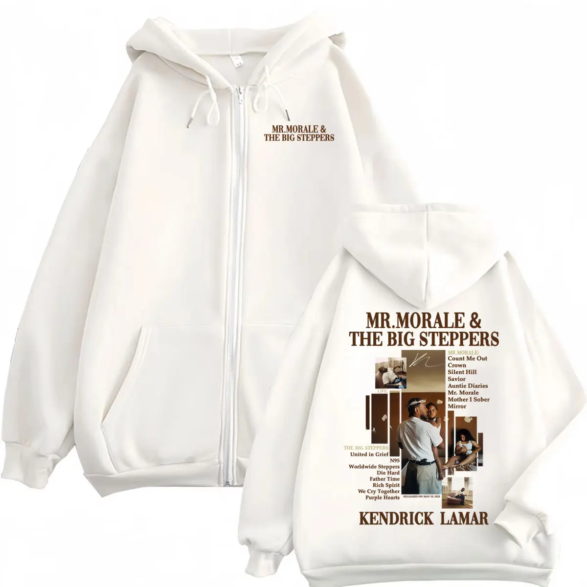 

Kendrick Lamar Mr Morale & The Big Steppers Album Graphic Zipper Hoodies Men Women Clothing Fashion Hip Hop Zip Up Sweatshirts