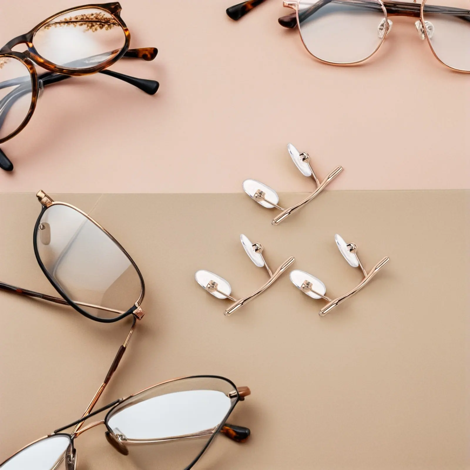 3Pcs Nose Bridge Replacement Universal Rimless Glasses Metal Frameless Spectacle Support Pads Nose Pads Eyeglasses Repair