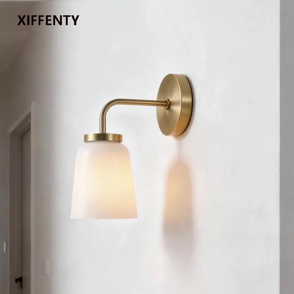 

Светодиодный молочно-белый стеклянный абажур, настенный светильник для гостиной, кабинета, коридора, ванной комнаты, шкафа, комода, украшение