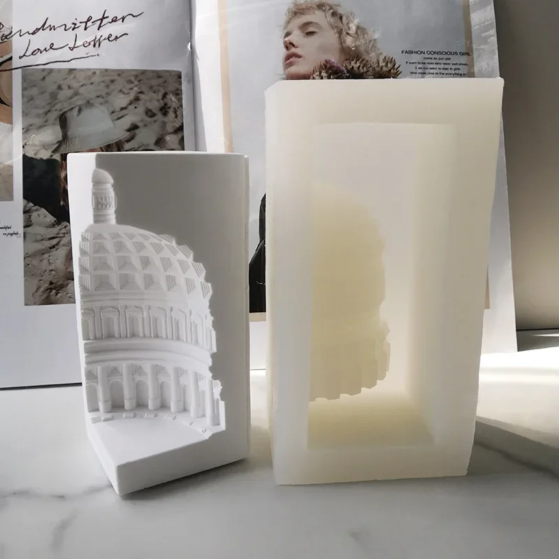 DIY Nordic Architecture Candle Silicone Mold Dome Arch Roman Column Plaster Soap Candle making Gift Craft Home Decor Supplies