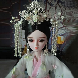 Chinese Ancient Costume Jewellery Headwear For 60CM Dolls Earring Accessories Tassel Design Hairpin Headdress Doll Toys ZL961