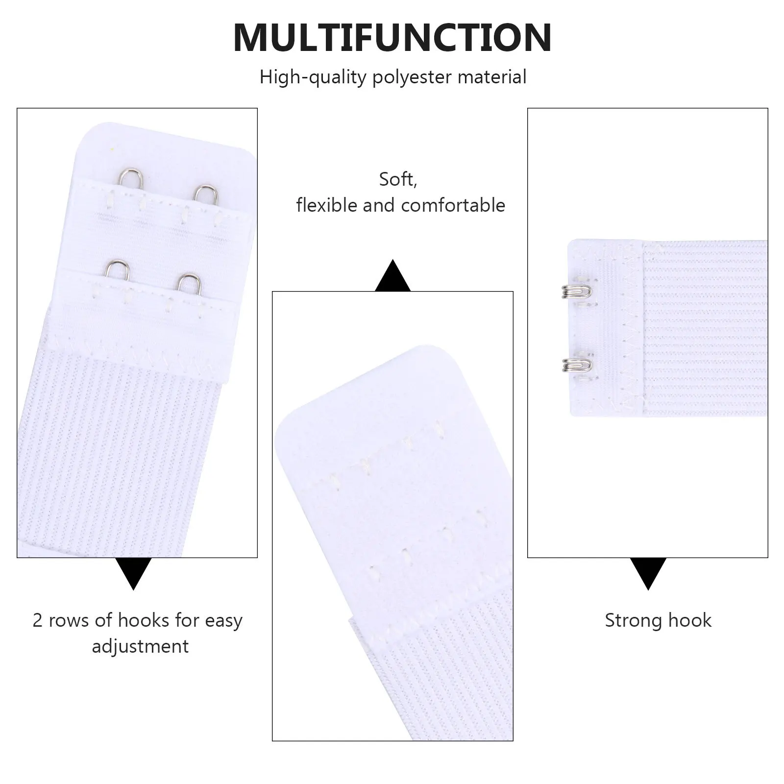 Hebilla extensora de sujetador elástico para mujer, 20 piezas, 2 ganchos, 2 filas, correa de extensión de sujetador ajustable, suave, Flexible y cómoda
