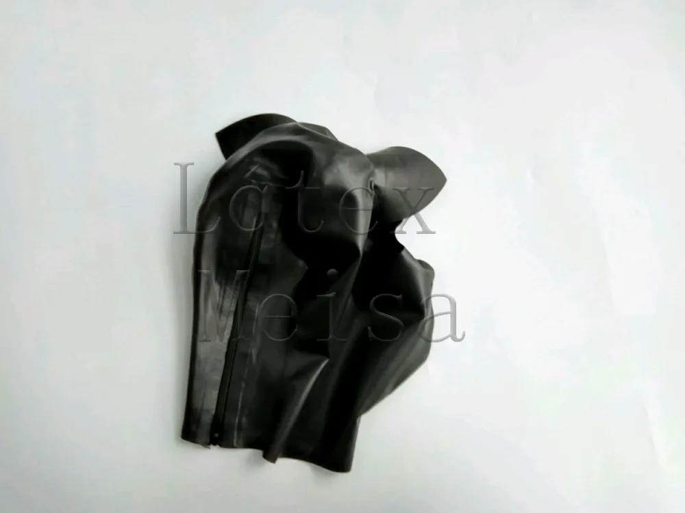 Capots en latex Zentai avec motif de chat animal, oreilles attachées et narines ouvertes et yeux avec fermeture éclair au dos pour adultes