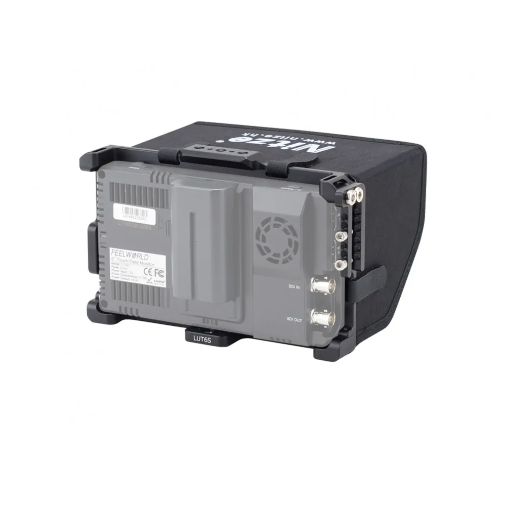 Nitze Monitor Cage for Feelworld LUT6/LUT6S 6" with HDMI Cable Clamp and LS5-C Sunhood for Screen Monitor Rig Protective cage