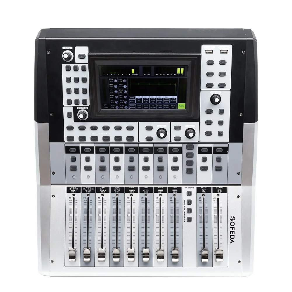 Professional 12 Channel Digital Mixer  Audio Pro Speaker Pro Audio Professional Loudspeaker Dj Mixer Mixing Console