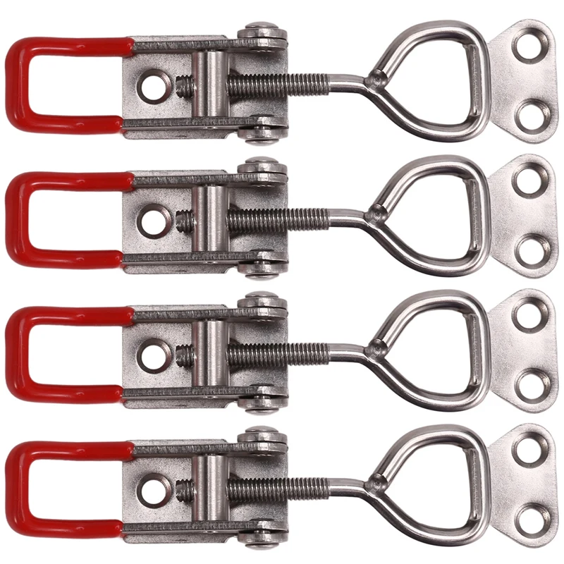 4PCS Adjustable Toolbox Case Metal Toggle Latch  Catch Clasp Quick Release Clamp Anti-Slip Push Pull Toggle Clamp Tools