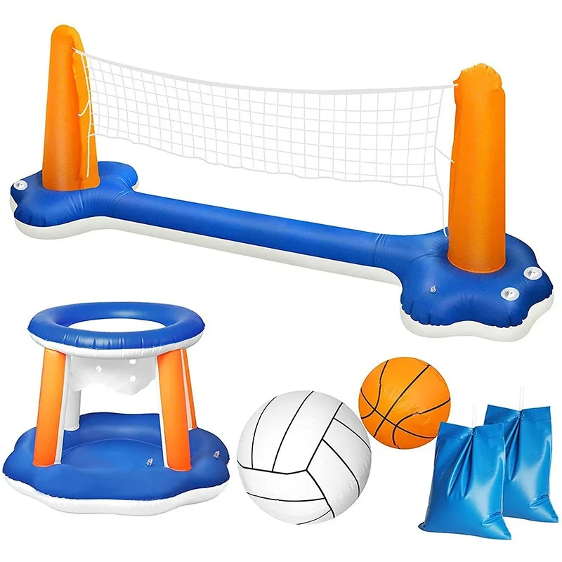 Outdoor inflatable basketball and volleyball racks, suitable for children's pool interactive entertainment games, PVC throwing