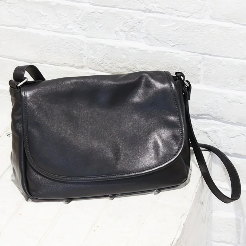 

Retro Messenger Bags For Women 2025 New Vegetable Tanned Cowhide Leather Shoulder Handbags Commuter Solid Color Crossbody Bag