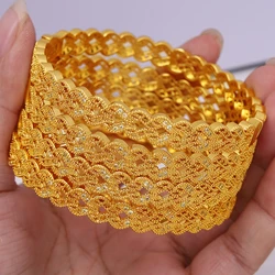 GirlS With white rhinestones Dubai Bangles For Women Bengal Africa luxury Jewelry Saudi Arab Bracelets Habesha Indian Bride Gift