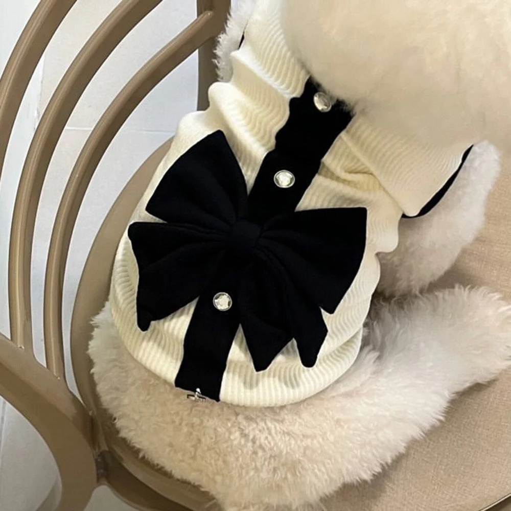 No Hat Summer Fashion Luxury Pet Dog Clothes Black and White Lace Bow Skirt Dog Dresses Teddy For Small Dog Clothing Puppy Vest