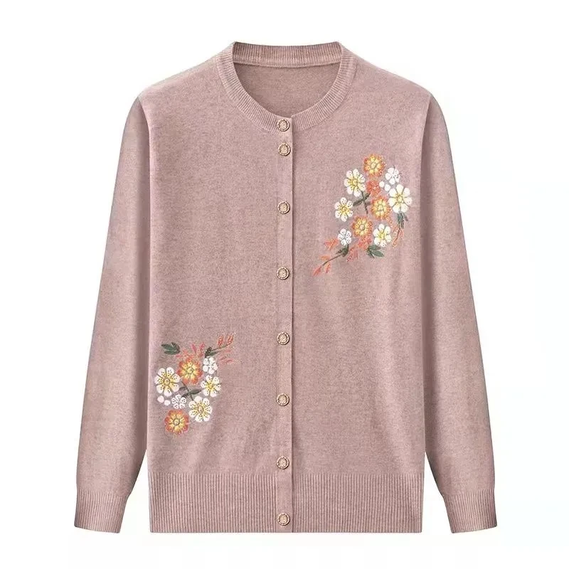 2023 New Outerwear Embroidery Knitting Cardigan Female Spring And Autumn Short Loose Fashion Thin Wild Primer Sweater Miss Coat