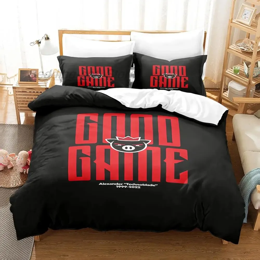 1999-2022 Technoblade Bedding Set Single Twin Full Queen King Size Bed Set Teenage Bedroom Duvetcover Sets 3D Blood God