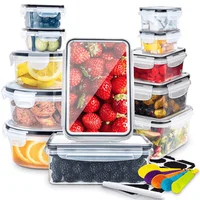 50 Pcs Food Storage Containers With Airtight Lids Modern Clear Plastic Meal Prep Lunch Boxes Leakproof Stackable Containers Set For Fruits Leftovers Refrigerator Kitchen Pantry Storage Organization Housewarming Gift 7