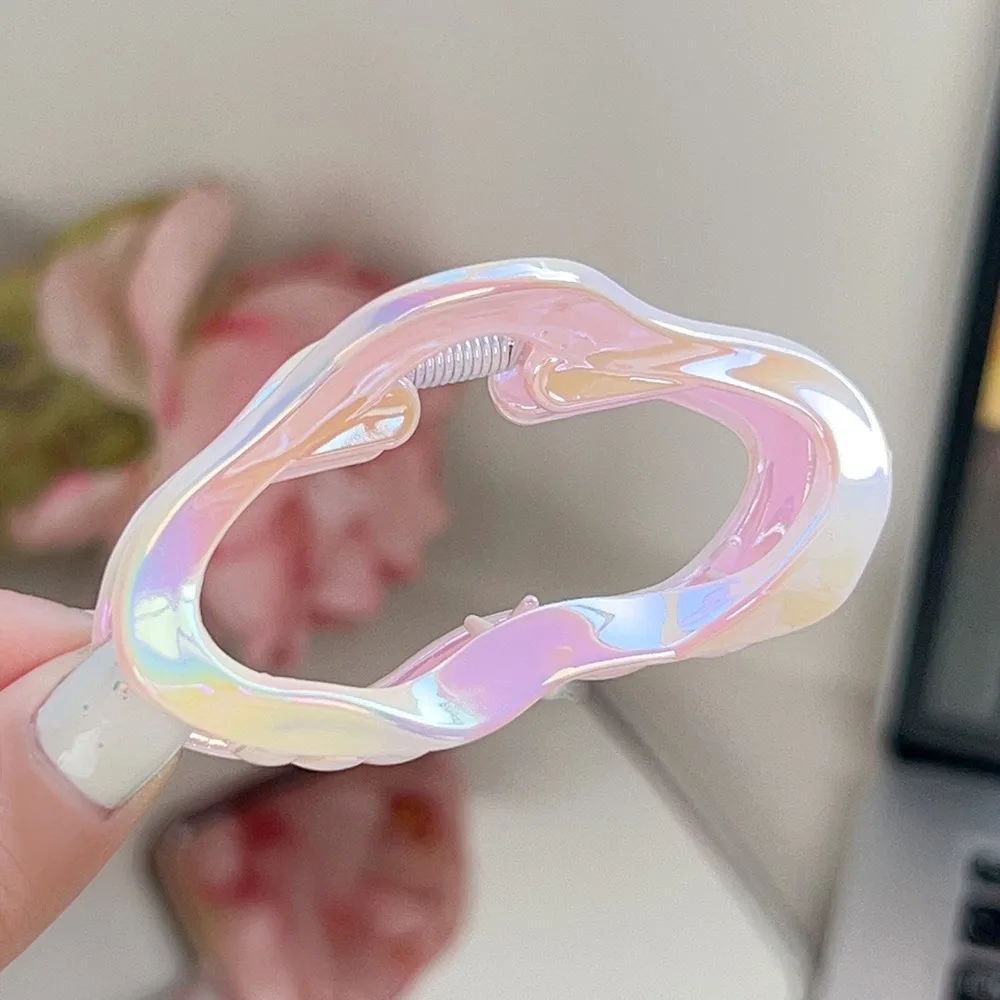 Sweet Cloud Shape Hair Claw Elegant Headwear Gradient Hair Claw Illusory Color High Ponytail Clip Mini Hair Crab Clip Girls