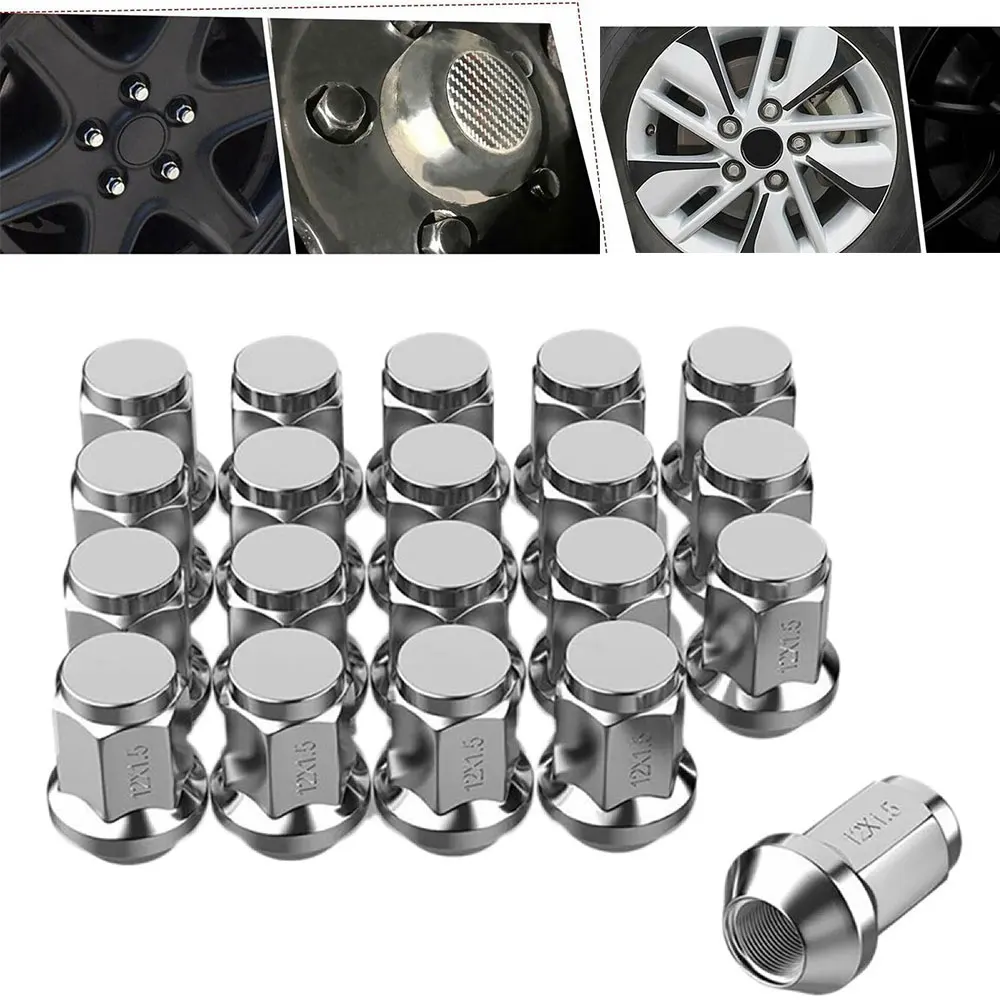 20pcs Hexagon Universal Car Wheel Lock Nuts Aluminum Racing Lug Nuts Length 35MM Wheel Bolts Studs M12*1.5 / M12x1.25 Accessory