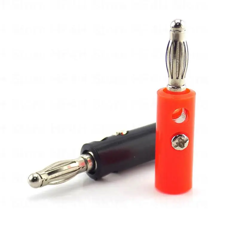 Audio Speaker Banana Plate Plugs Connectors 4mm Solderless For Video Musical DIY Connector Red and Black B4