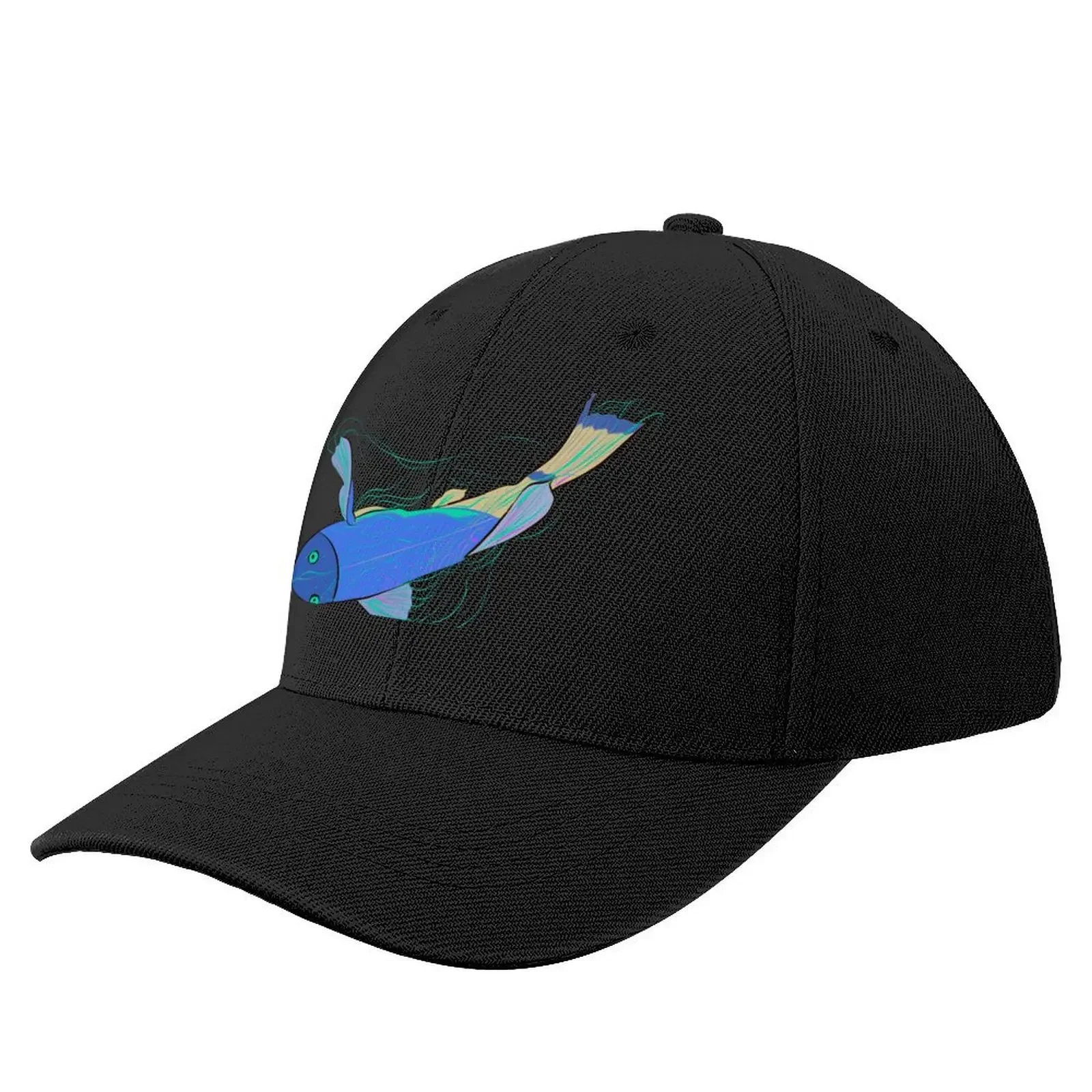 

Blue fish Baseball Cap fishing hat black hiking hat Women's 2024 Men's