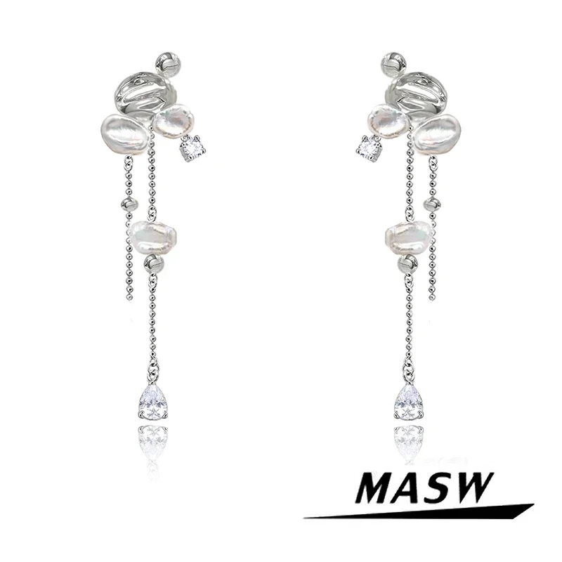 MASW Original Design 2024 Trend New High Quality Simulated Pearl Irregular Bead Earrings For Women Party Gift Hot Selling