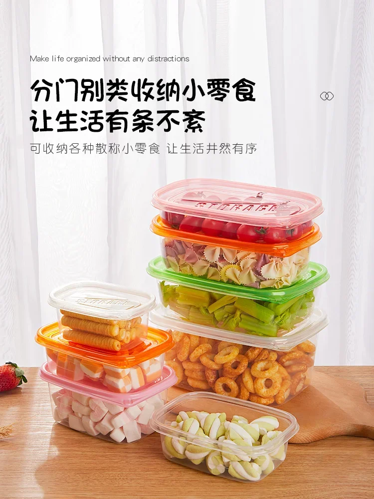 50Pcs high-grade disposable packing box lunch box transparent lunch box food grade microwave-heated rectangular fruit crisper