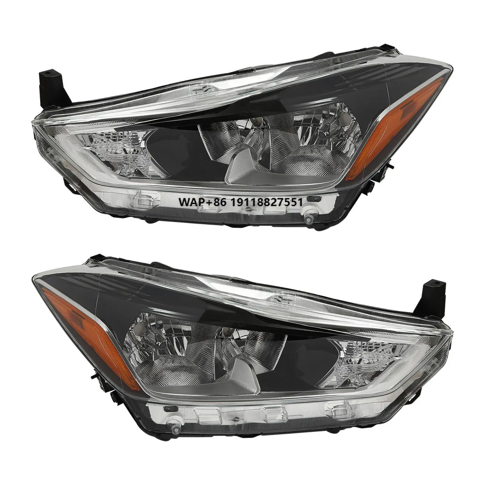 

Заводской комплект галогенных фар (левая+правая) для Nissan Kicks 2017-2020, 2018, 2019 годов, черный хром, прозрачные