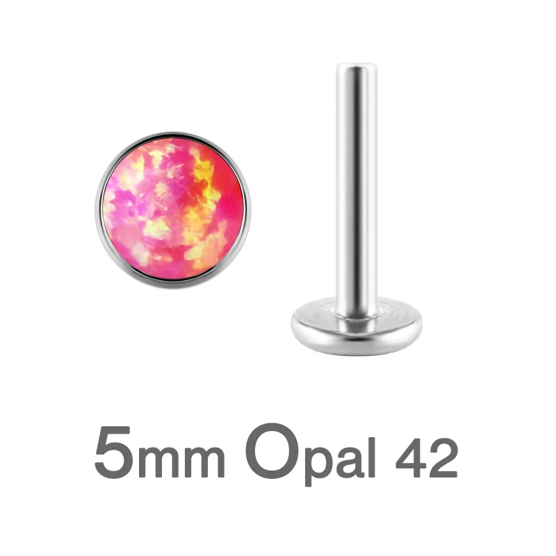 Opal Titanium Labret Studs 16G for Lip Ear Piercing