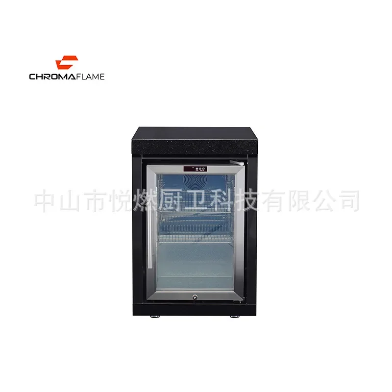 Outdoor Kitchen Refrigerator Cabinet European American Style Courtyard Patio Weatherproof Storage Unit for Garden BBQ Area