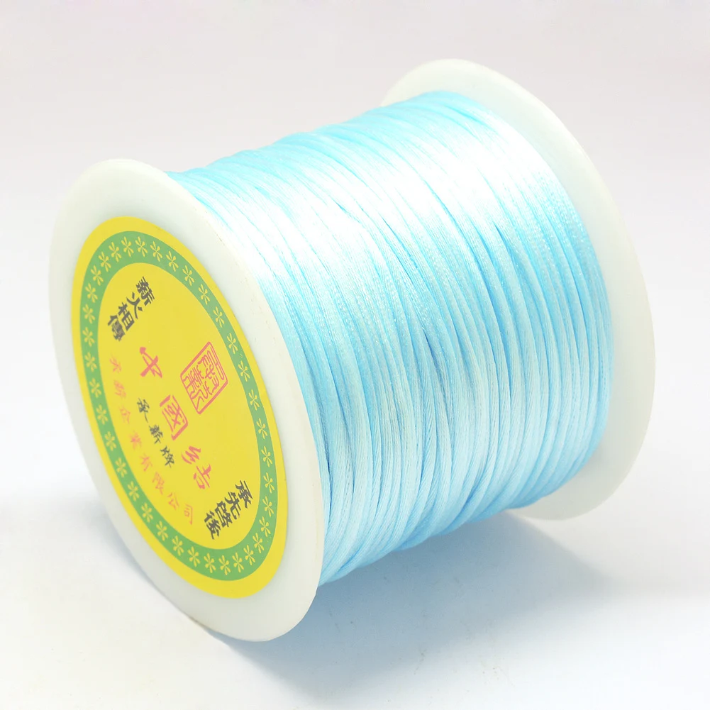 Nylon Thread Rattail Satin Cord Diameter 1.0mm about 76.55 yards(70m)/roll for DIY Jewelry Necklace Bracelet Chinese Knotting