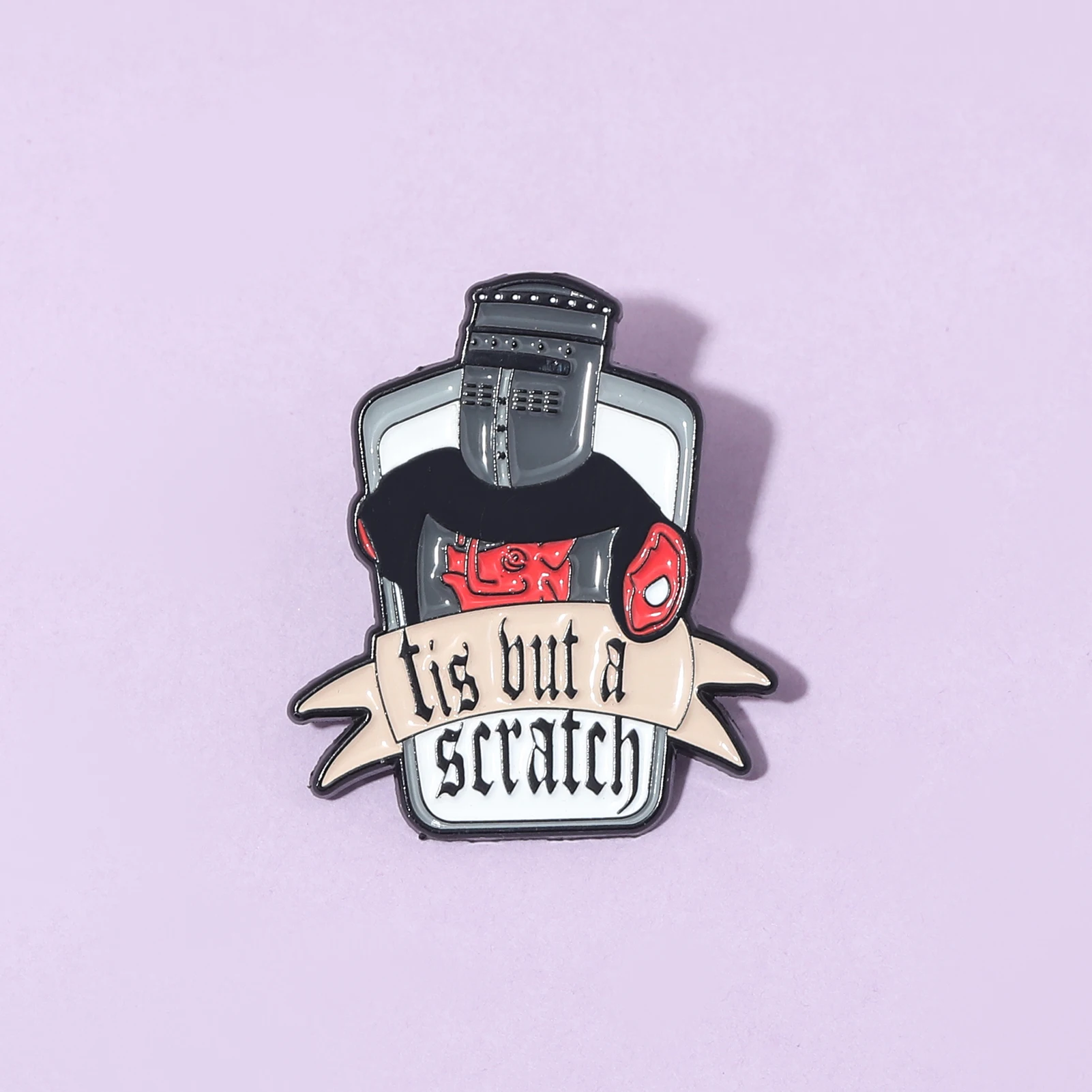 Monty Python Tis But A Scratch Enamel Pin Brooch Black Knight Metal Badge Brooches Clothes Backpack Lapel Hat Accessories view 4