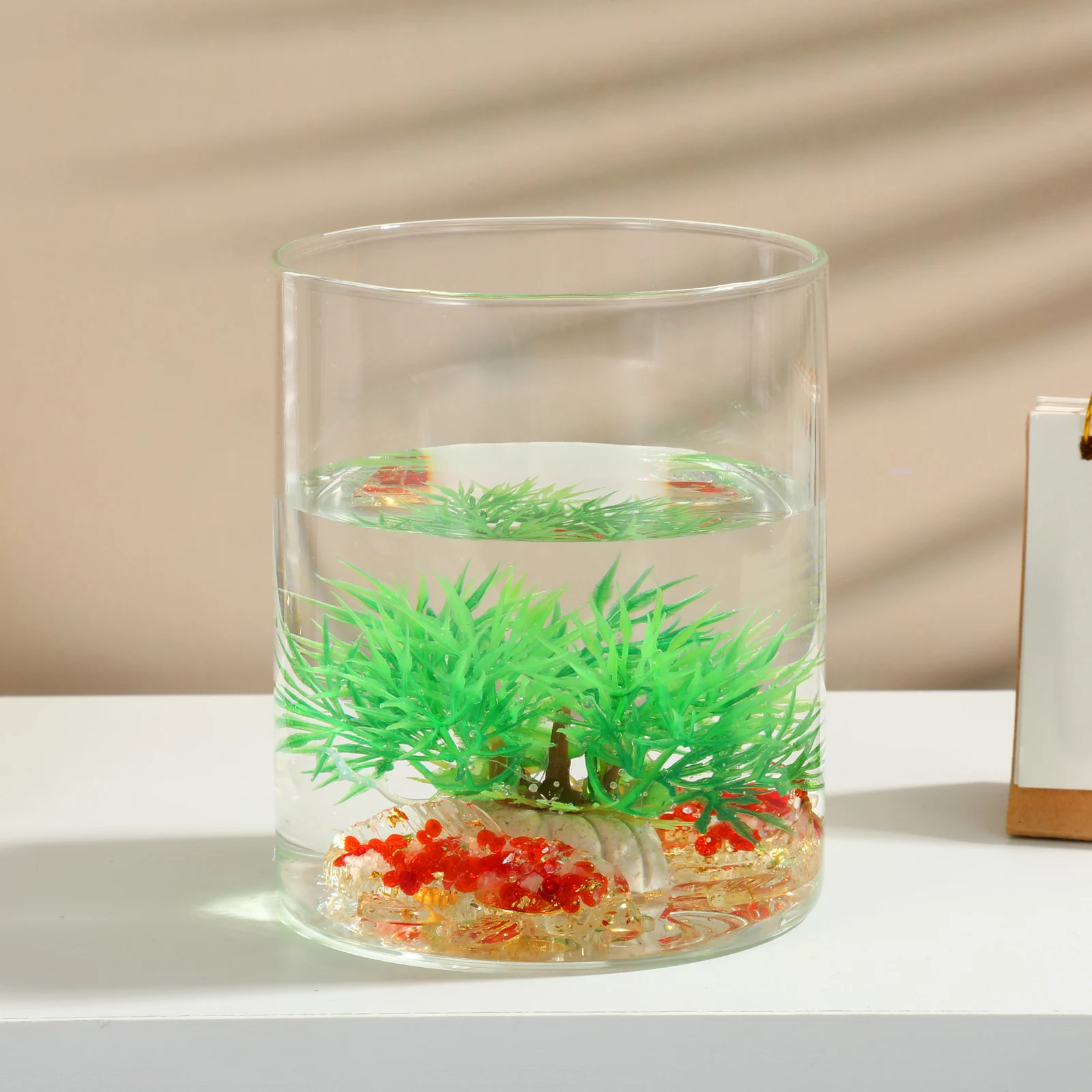

2pcs Crystal Koi Fish Figurines Table Decor Desktop Ornaments Resin Epoxy Gifts Home Office Accessories Small Statue