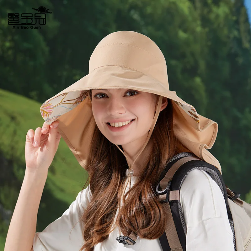 Summer sun protection hat, fashionable bow, can be tied into a ponytail, open-top hat, women's leaf-shaped wide-brimmed shawl