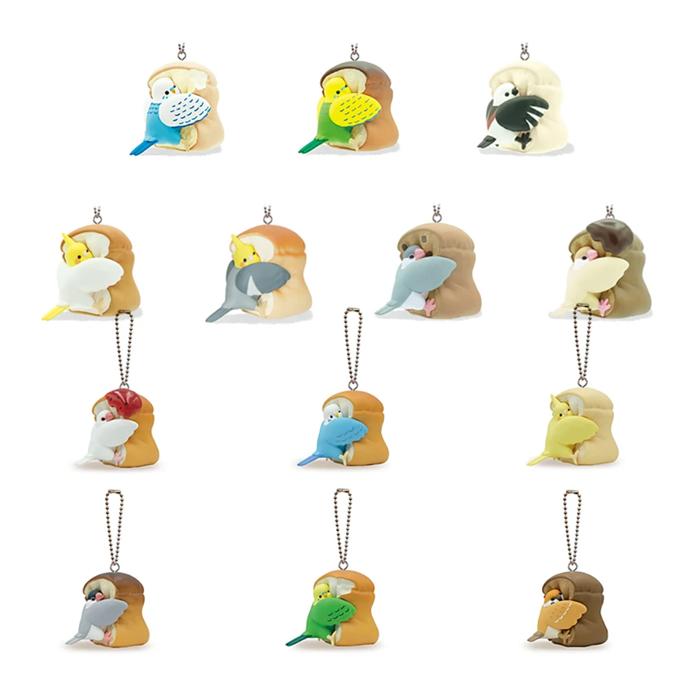 Japanese Bread Bird Cockatiel Parrot Pendant Capsule Cute Bird Action Figure MODEL TOYS