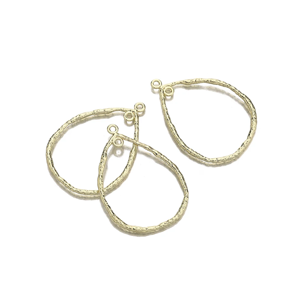 

10Pcs Large Gold Teardrop Earring Connectors Bezel Charms Pendant DIY Jewelry Making Supplies for Drop Earrings