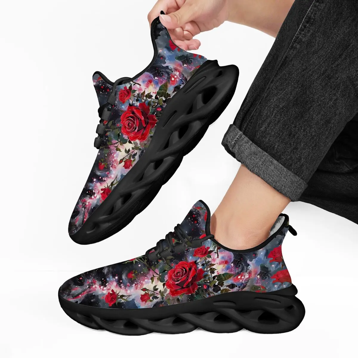 

New Men's Casual Sports Shoes Red Rose Galaxy Print Fleece Lined Sneakers Kids Shoes for Girl Chunky Sneakers Sportschuhe Kinder