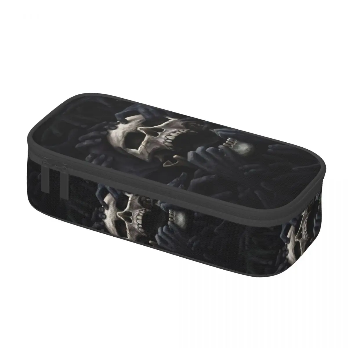 Imagem -03 - Malvado Hands Skull Pencil Cases Grande Storage Pen Bolsa Material Escolar Coreano Esqueleto Gótico Meninos Meninas Dia das Bruxas Personalizado