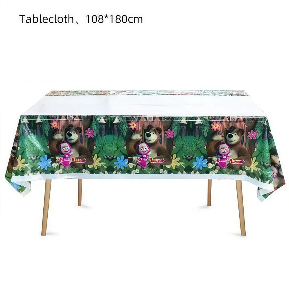 Niedliches Mädchen-Geburtstagsparty-Dekorationsset mit Bärenmotiv: Teller, Becher, Servietten, Ballons für Kinder, Babyparty-Zubehör, Geschenkideen – Detail 6