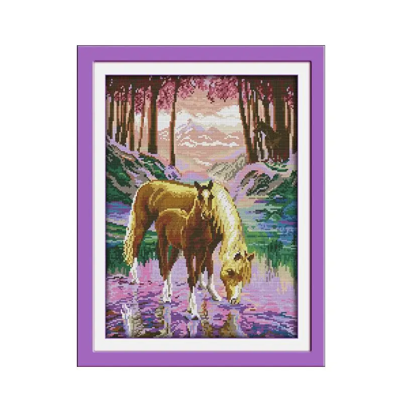 

Бесшумный набор для вышивки крестом долина 18ct 14ct 11ct с принтом на холсте, вышивка, сделай сам, рукоделие ручной работы