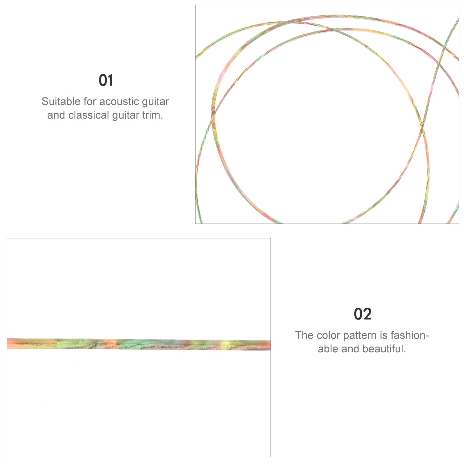 

High-Class ABS Guitar Binding Purfling Strip Flexible Durable Decorative Strip Protecting Guitar Ukulele Edge Waterproof Stylish