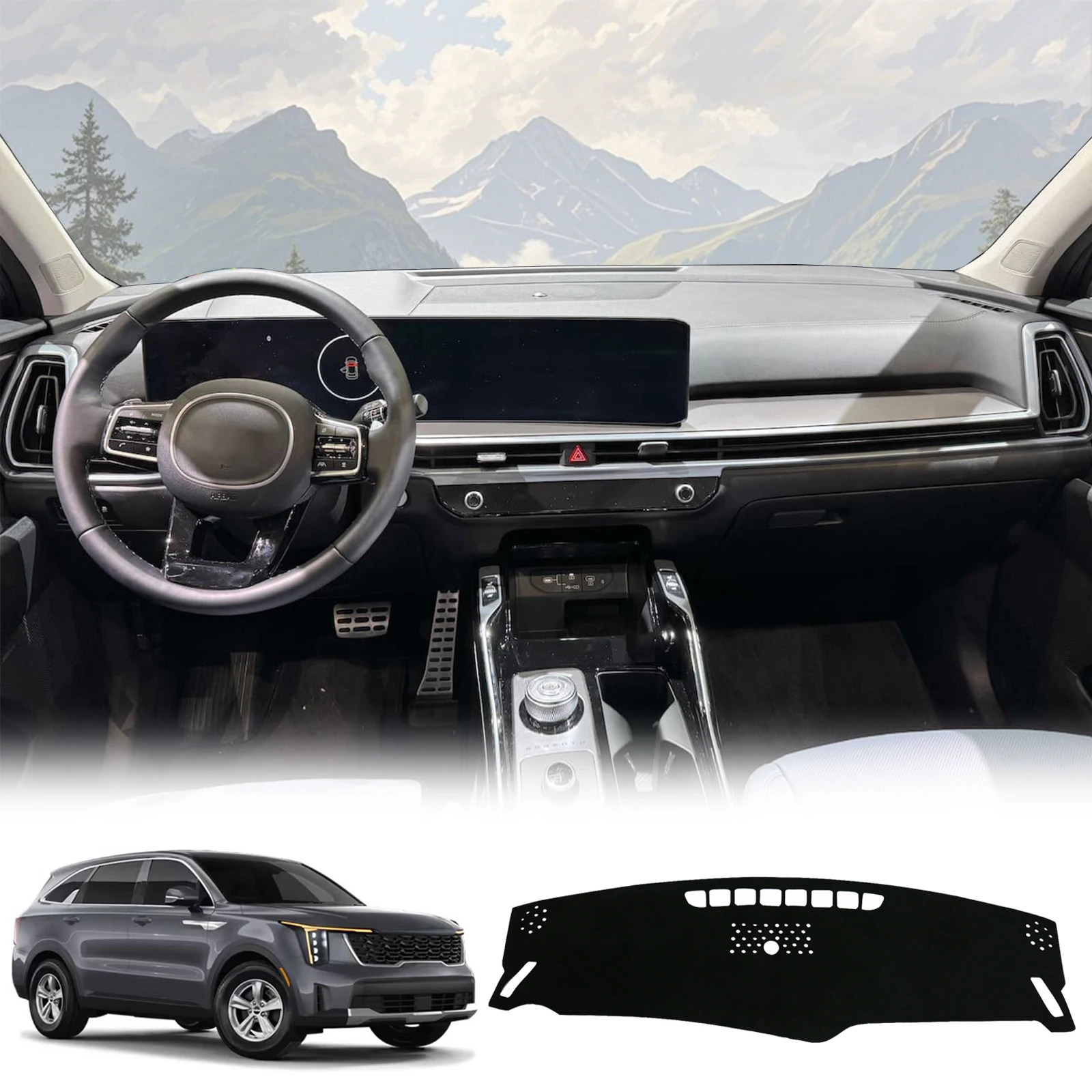 

for Kia Sorento 2024 2025 2026 Car Dashboard Mat Accessories Sunshade Protective Carpet Dash Pad Dashmat
