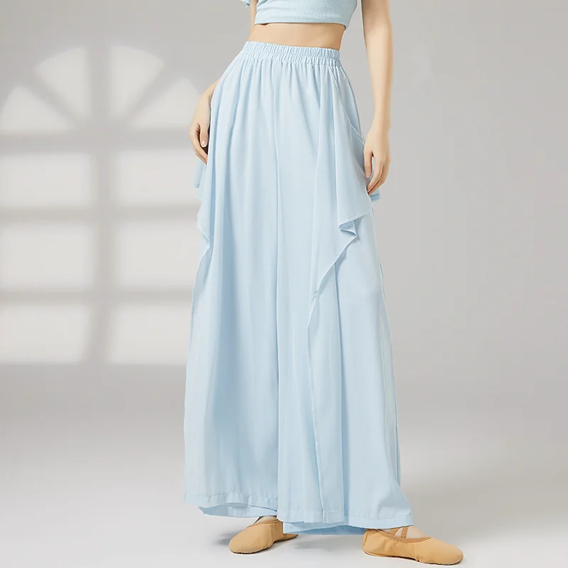 

Новые танцевальные брюки прямого кроя, свободные, классические, для женщин, с широкими штанинами, с эффектом похудения, элегантные, струящиеся